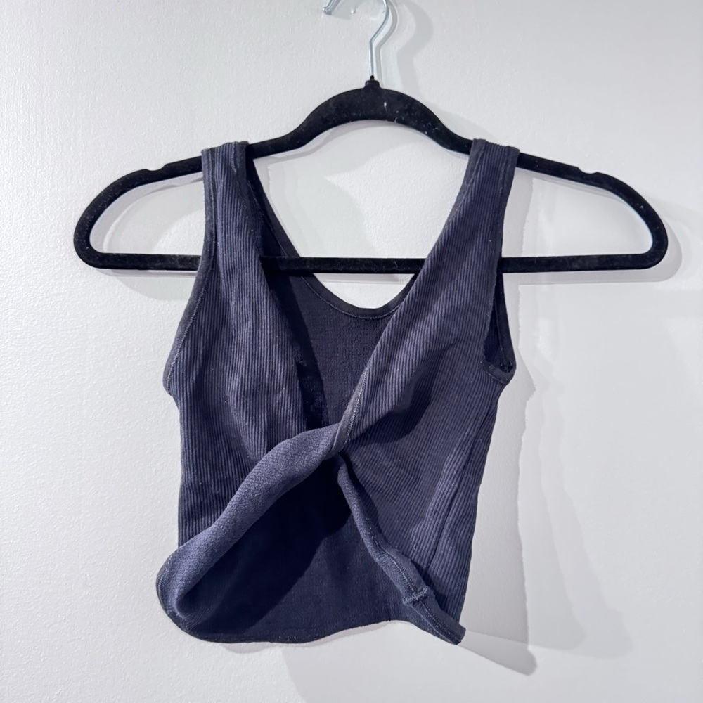 Urban Outfitters Black Twist Front Crop Top